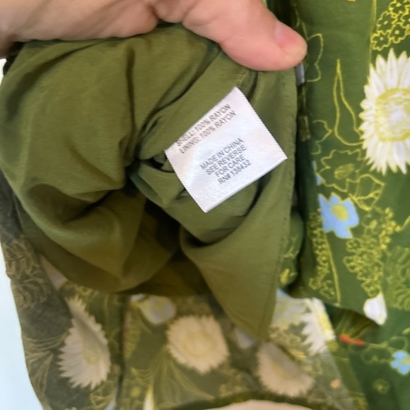 ModCloth Floral Green Skirt Elastic Stretch Waist 1X - Picture 8 of 12